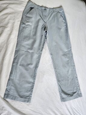 L.L. Bean Cropped Straight-Leg Pants in Blue Gray